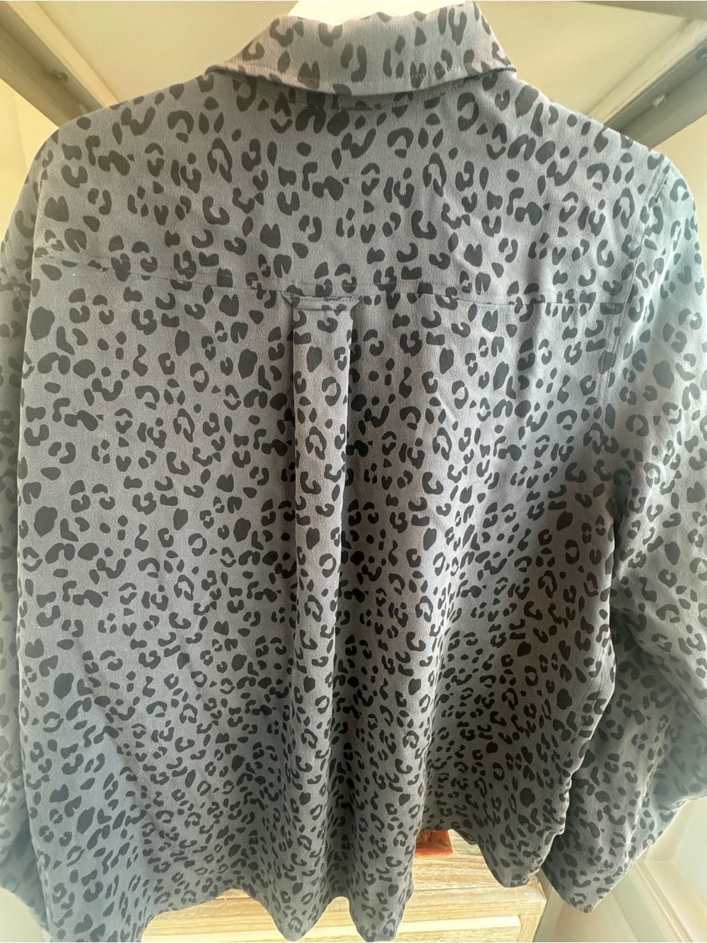Rails Black and Gray Leopard Print Silk Button-Up - Picture 7 of 8